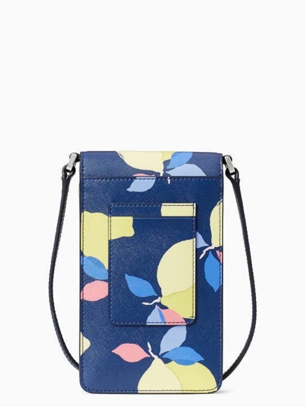 NWT Kate Spade Cameron Lemon Zest North South Flap Navy Phone Crossbody - Picture 3 of 8
